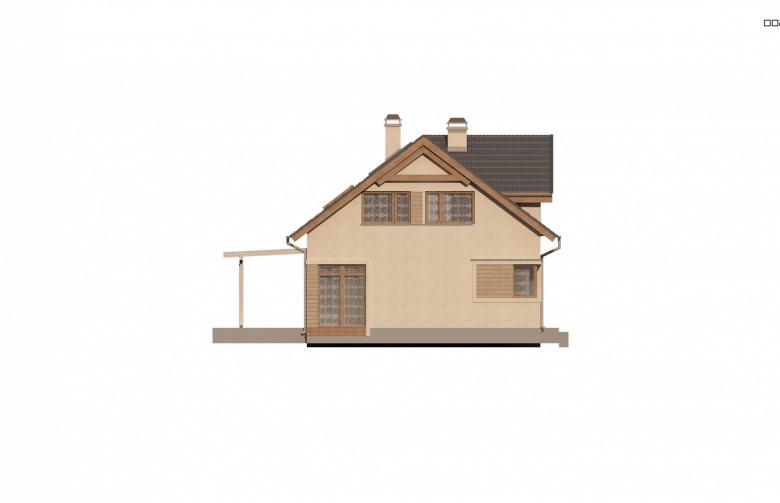 Projekt domu z poddaszem Z122 v2 - elewacja 1