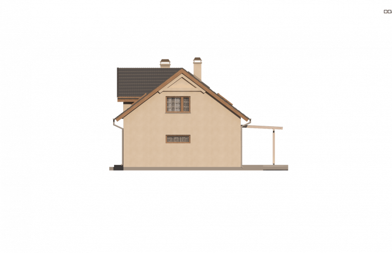 Projekt domu z poddaszem Z122 v2 - elewacja 2