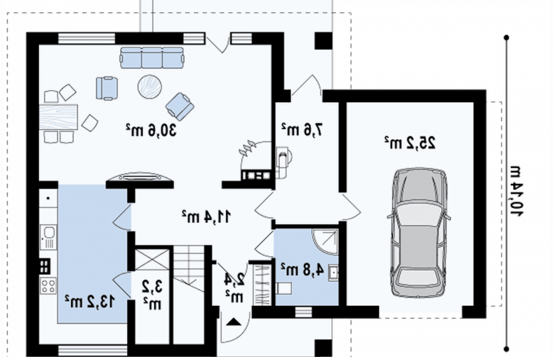 Projekt domu z poddaszem Z134 GL - 