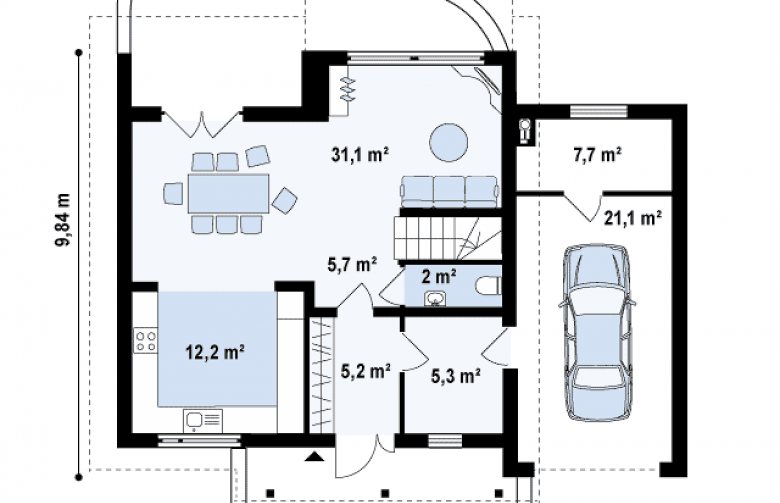 Projekt domu z poddaszem Z146 GP - 