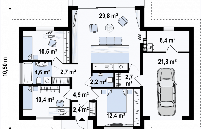 Projekt domu z bala Z151 D - 