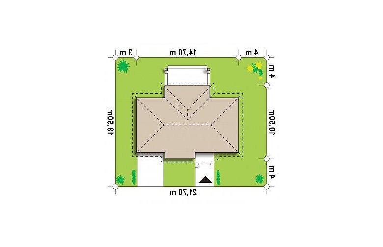 Projekt domu z bala Z151 D - Usytuowanie - wersja lustrzana