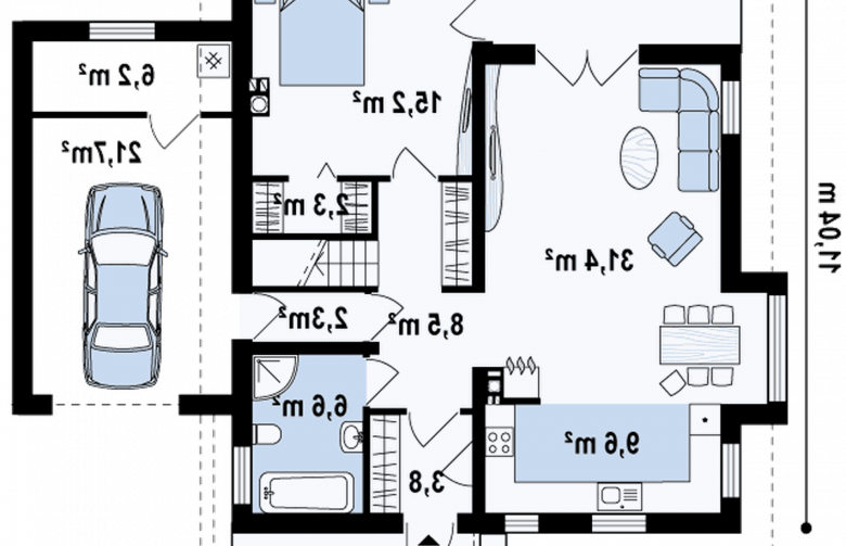 Projekt domu z poddaszem Z166 GP - 