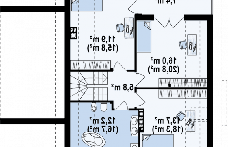 Projekt domu z poddaszem Z166 GP - 