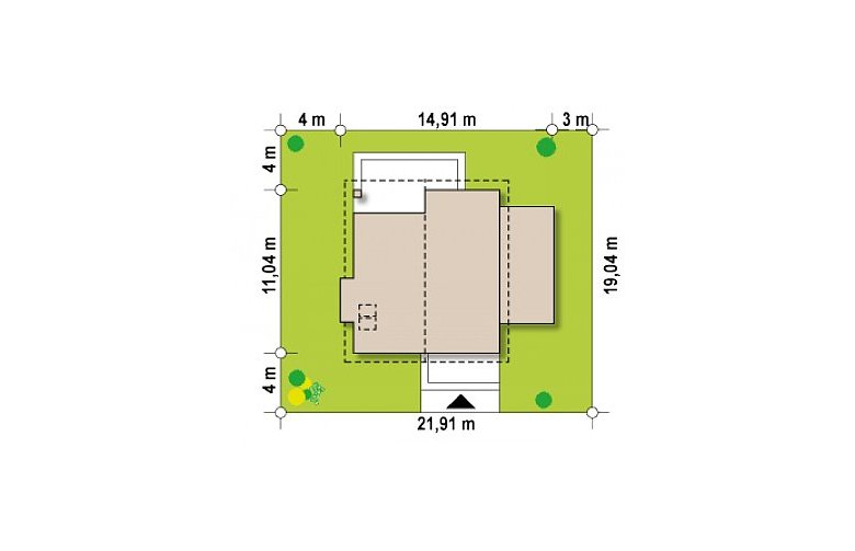 Projekt domu z poddaszem Z166 GP - Usytuowanie