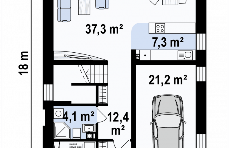 Projekt domu z poddaszem Z215 A - 