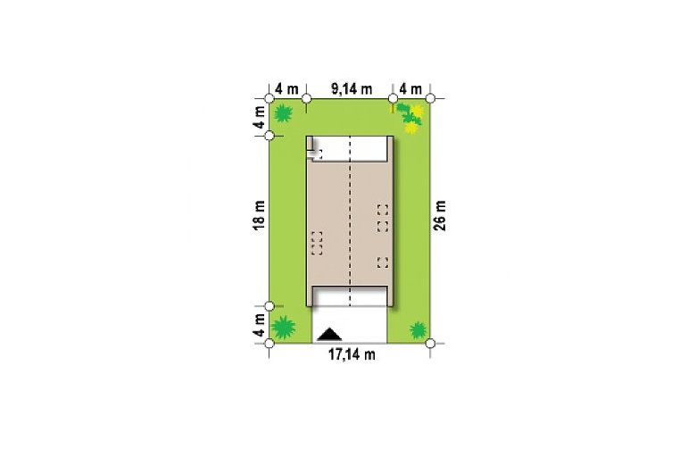 Projekt domu z poddaszem Z215 A - Usytuowanie