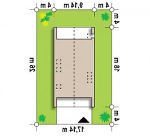 Usytuowanie budynku Z215 A w wersji lustrzanej