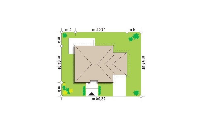 Projekt domu z bala Z273 a L GL - Usytuowanie - wersja lustrzana