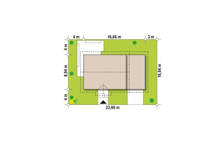 Projekt domu parterowego Z308 GP2 - Usytuowanie