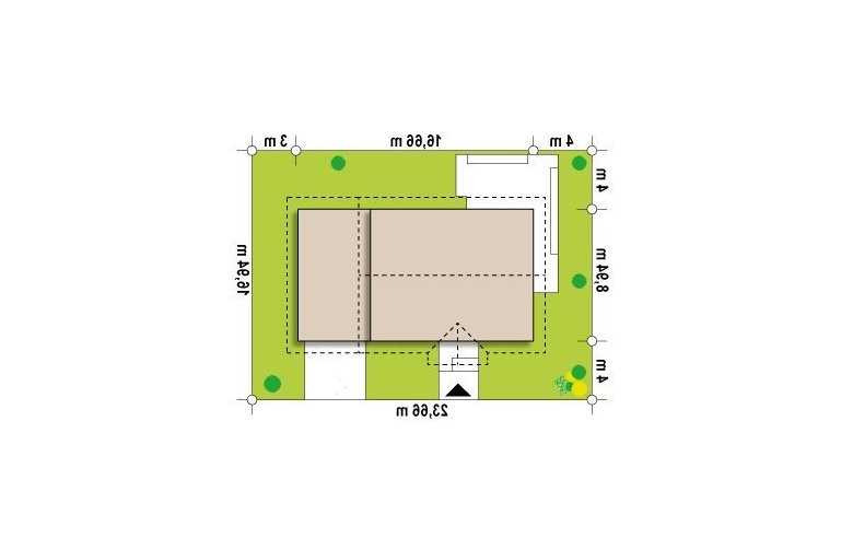 Projekt domu parterowego Z308 GP2 - Usytuowanie - wersja lustrzana