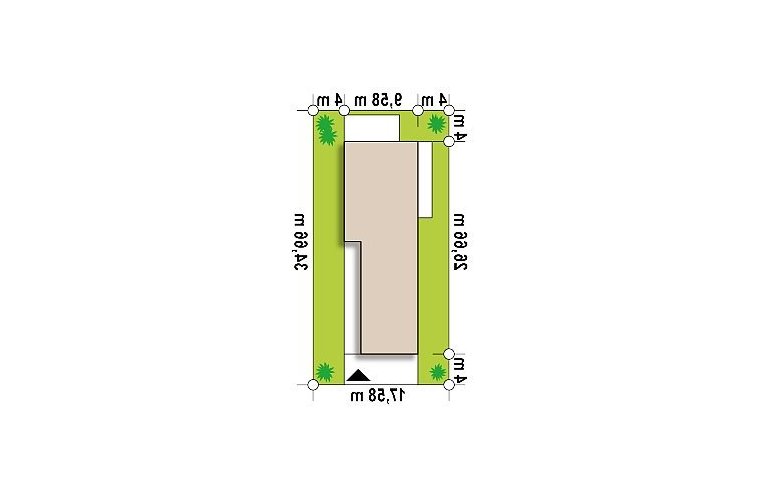 Projekt domu parterowego Z314 - Usytuowanie - wersja lustrzana