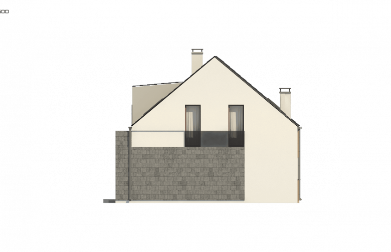 Projekt domu z poddaszem Z322 - elewacja 2