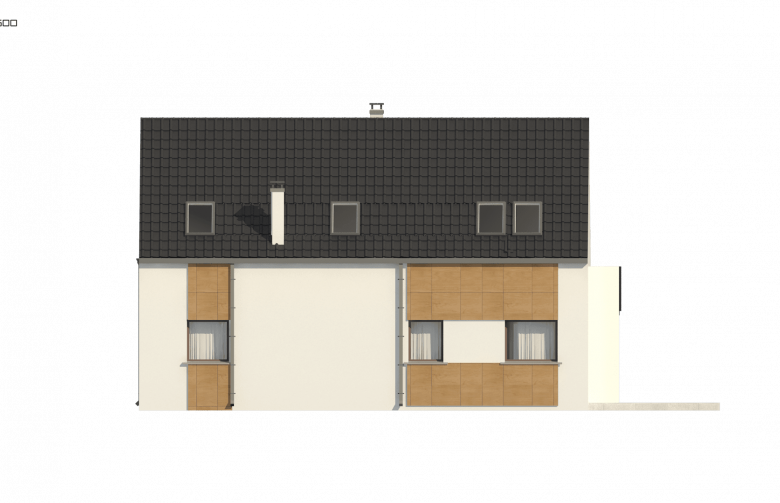 Projekt domu z poddaszem Z322 - elewacja 3
