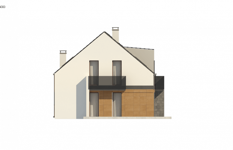 Projekt domu z poddaszem Z322 - elewacja 4
