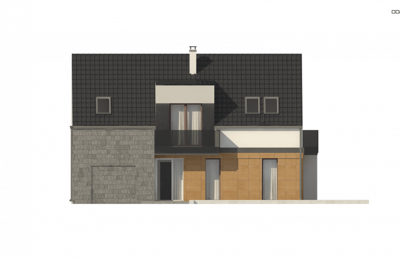 Projekt domu z poddaszem Z322 - elewacja 1