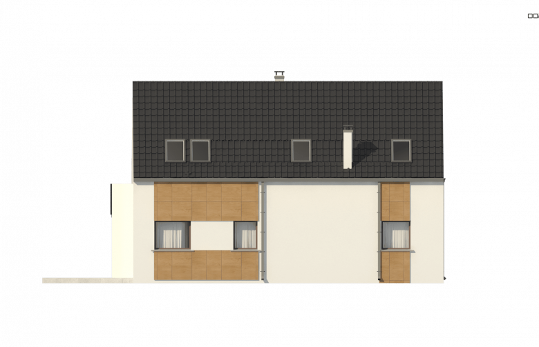 Projekt domu z poddaszem Z322 - elewacja 3