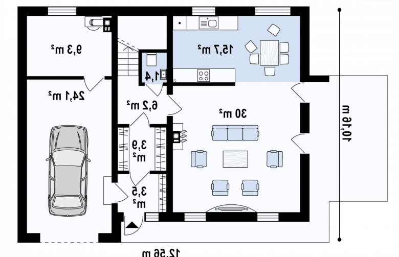 Projekt domu z poddaszem Z322 - 