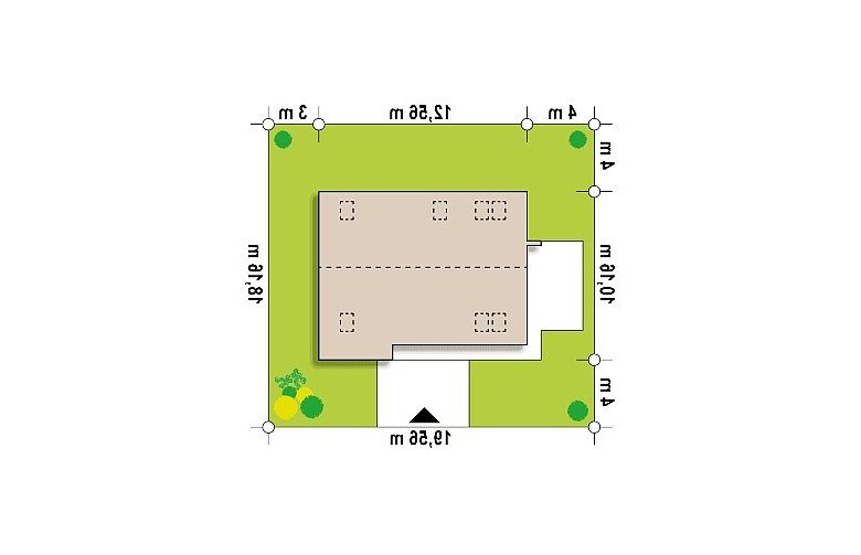 Projekt domu z poddaszem Z322 - Usytuowanie - wersja lustrzana