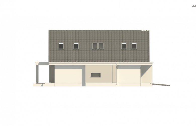 Projekt domu z poddaszem Z324 - elewacja 2