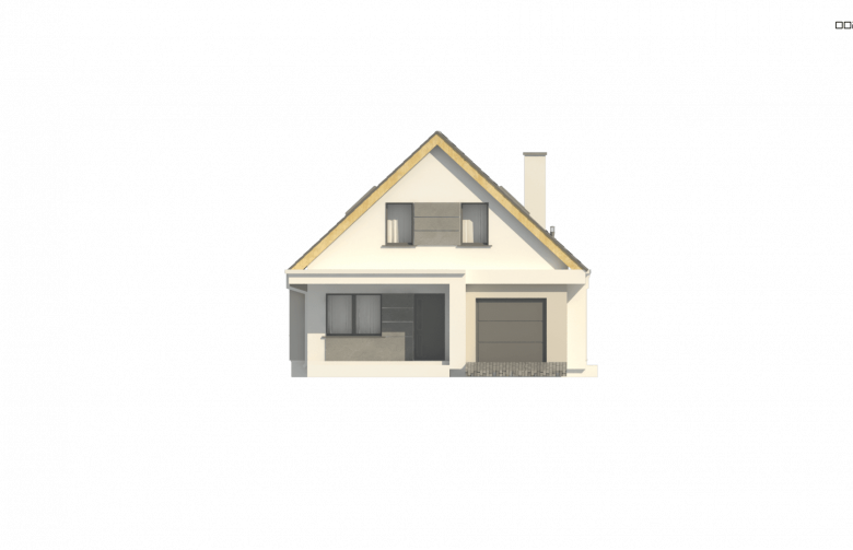 Projekt domu z poddaszem Z324 - elewacja 3