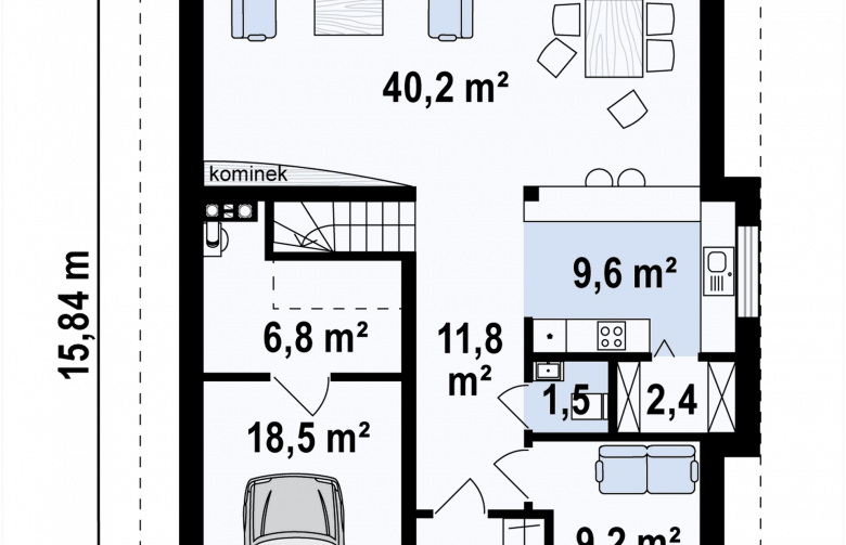 Projekt domu z poddaszem Z324 - 