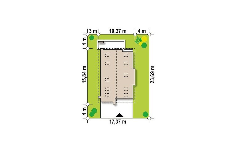 Projekt domu z poddaszem Z324 - Usytuowanie