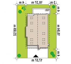 Usytuowanie budynku Z324 w wersji lustrzanej