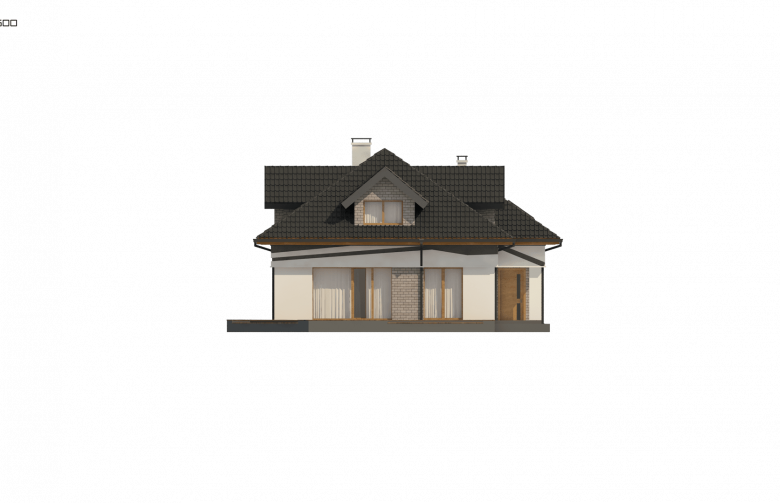 Projekt domu z poddaszem Z325 - elewacja 2