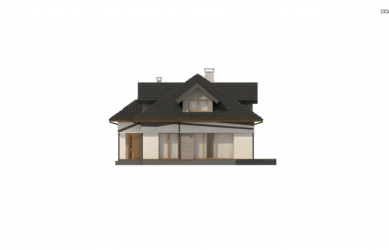 Projekt domu z poddaszem Z325 - elewacja 2