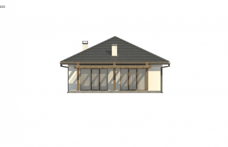 Projekt domu parterowego Z328 - elewacja 2