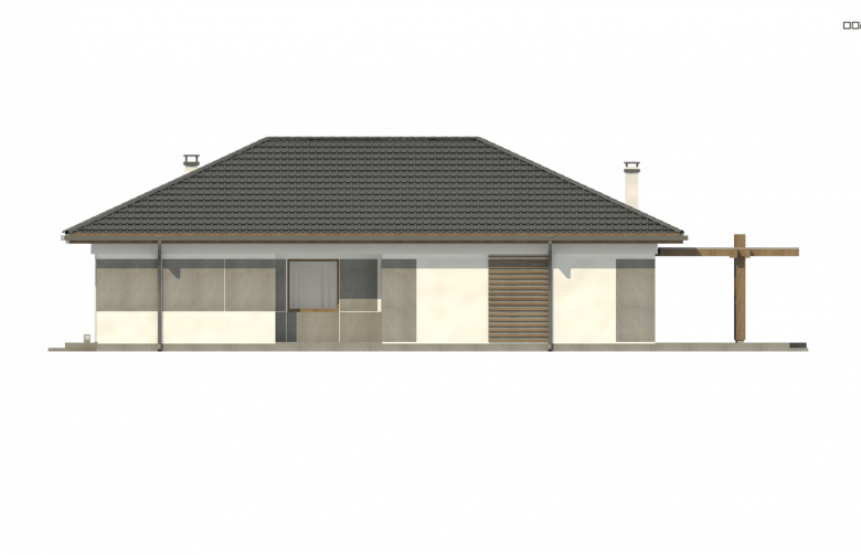 Projekt domu parterowego Z328 - elewacja 1