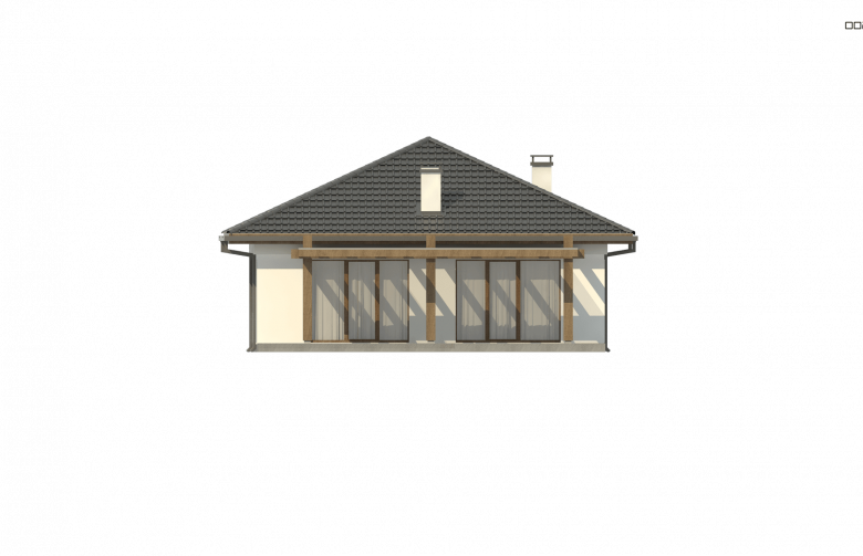 Projekt domu parterowego Z328 - elewacja 2