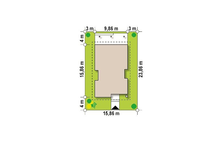 Projekt domu parterowego Z328 - Usytuowanie