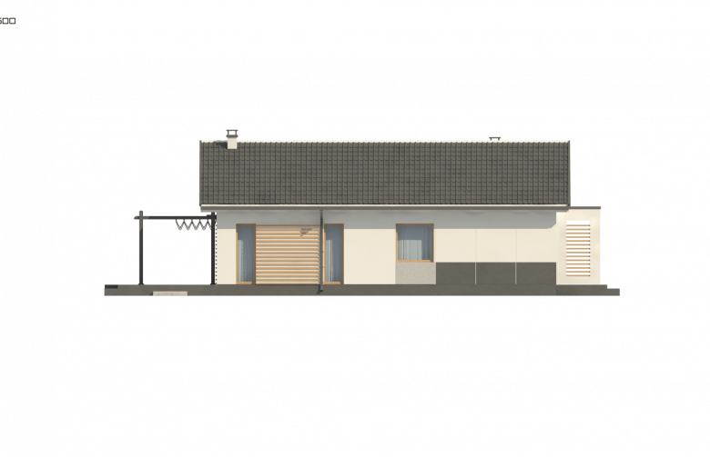 Projekt domu parterowego Z329 - elewacja 1