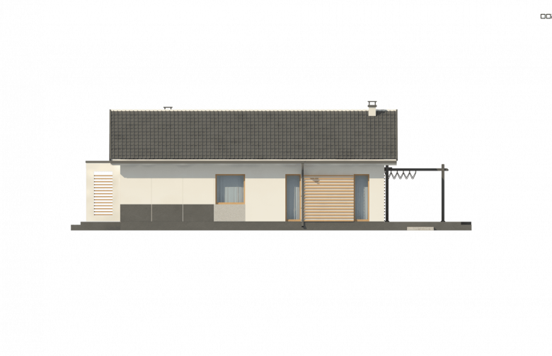 Projekt domu parterowego Z329 - elewacja 1