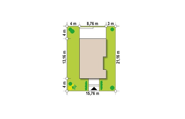 Projekt domu parterowego Z329 - Usytuowanie