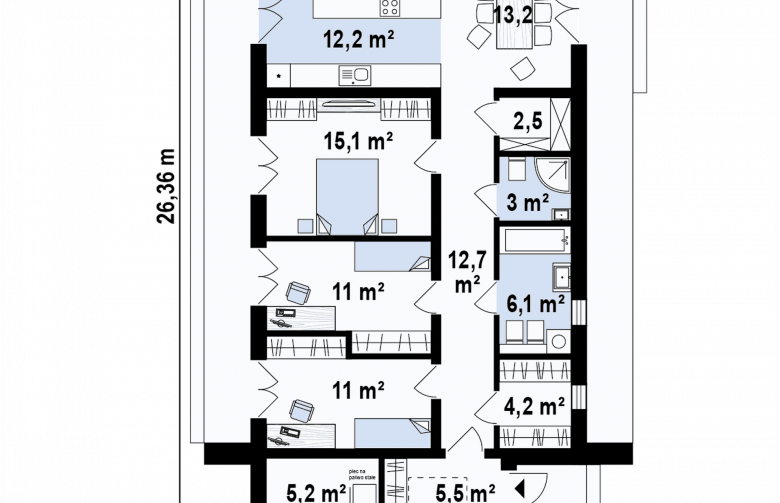 Projekt domu parterowego Z330 - 