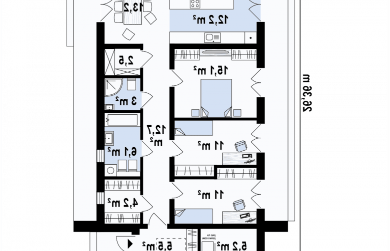 Projekt domu parterowego Z330 - 