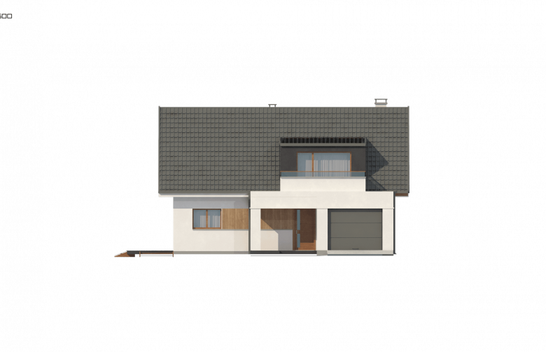 Projekt domu z poddaszem Z331 - elewacja 1