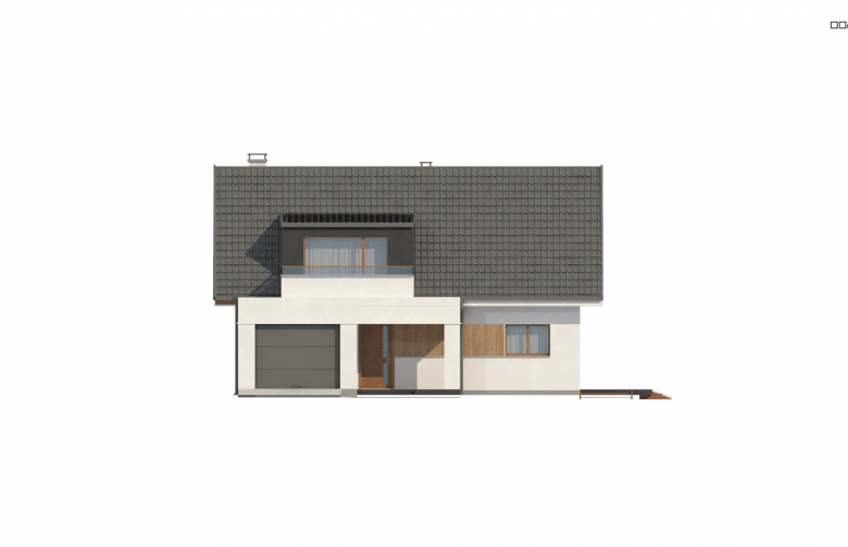 Projekt domu z poddaszem Z331 - elewacja 1