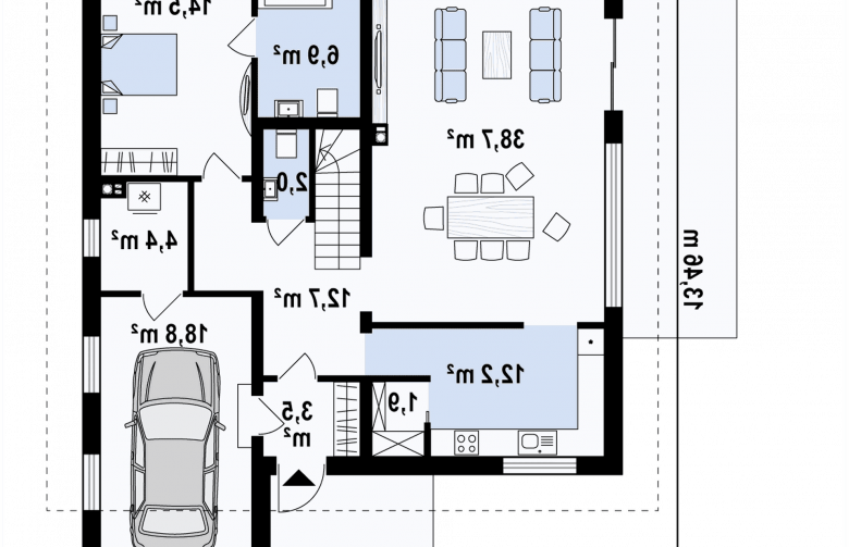 Projekt domu z poddaszem Z331 - 