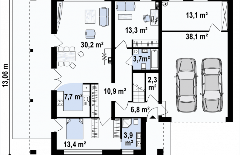 Projekt domu piętrowego Zx5 2M - 