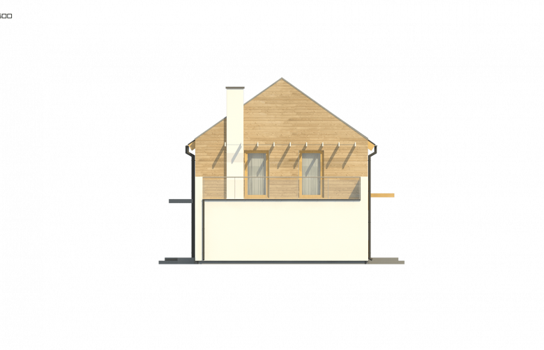 Projekt domu piętrowego Zx11 E - elewacja 4