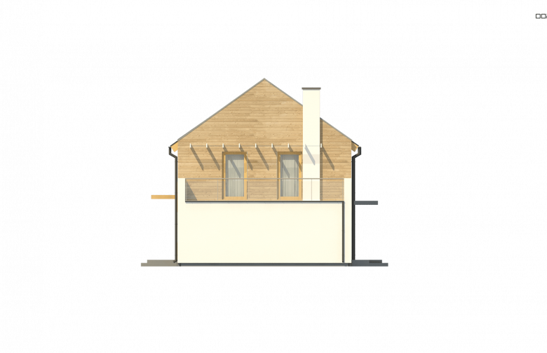 Projekt domu piętrowego Zx11 E - elewacja 4