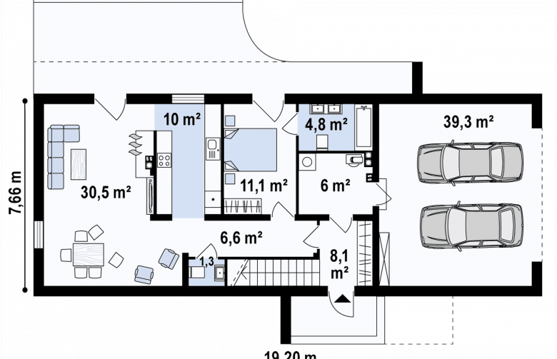 Projekt domu piętrowego Zx40 2m - 