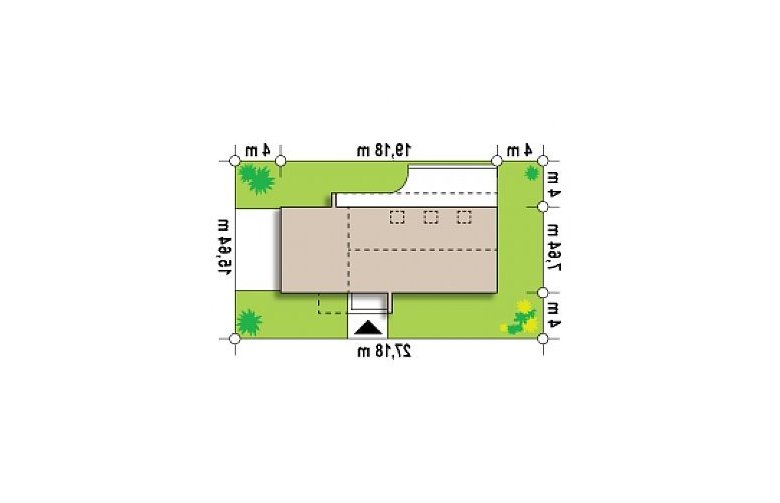 Projekt domu piętrowego Zx40 2m - Usytuowanie - wersja lustrzana