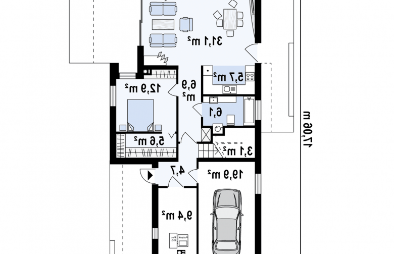 Projekt domu piętrowego Zx45 2m - 