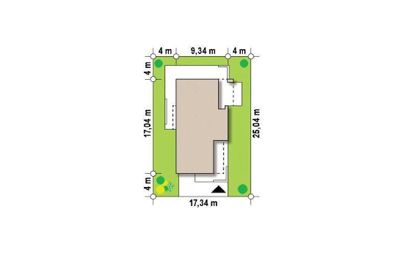 Projekt domu piętrowego Zx45 2m - Usytuowanie