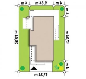 Usytuowanie budynku Zx45 2m w wersji lustrzanej